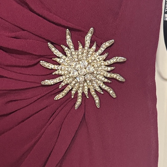 Elegant Wine High-Low Evening Dress - Picture 4 of 13